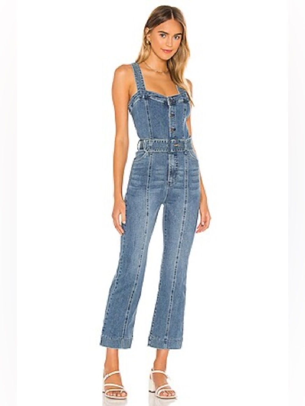 Show Me Your MuMu Blue Denim Overalls Jumpsuit